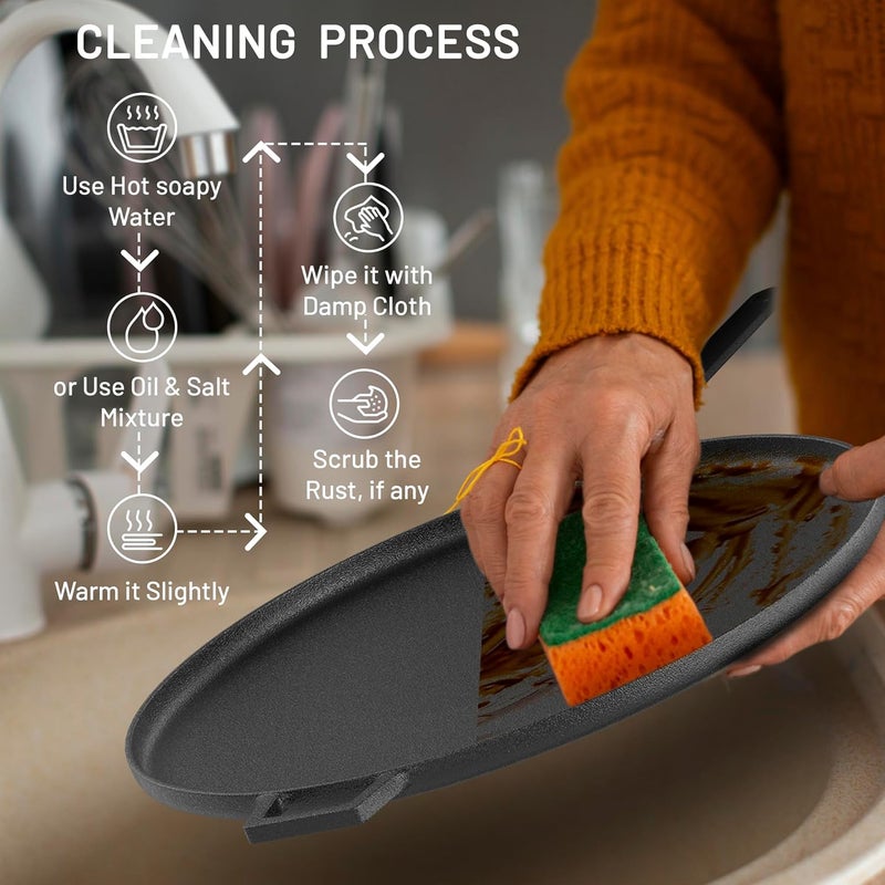 Kashvi طاسة دوسا من الحديد الزهر الأسود عالية التحمل - Image 4